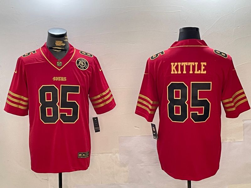 Men San Francisco 49ers 85 Kittle Red Gold 2024 Nike Limited NFL Jersey style 12302